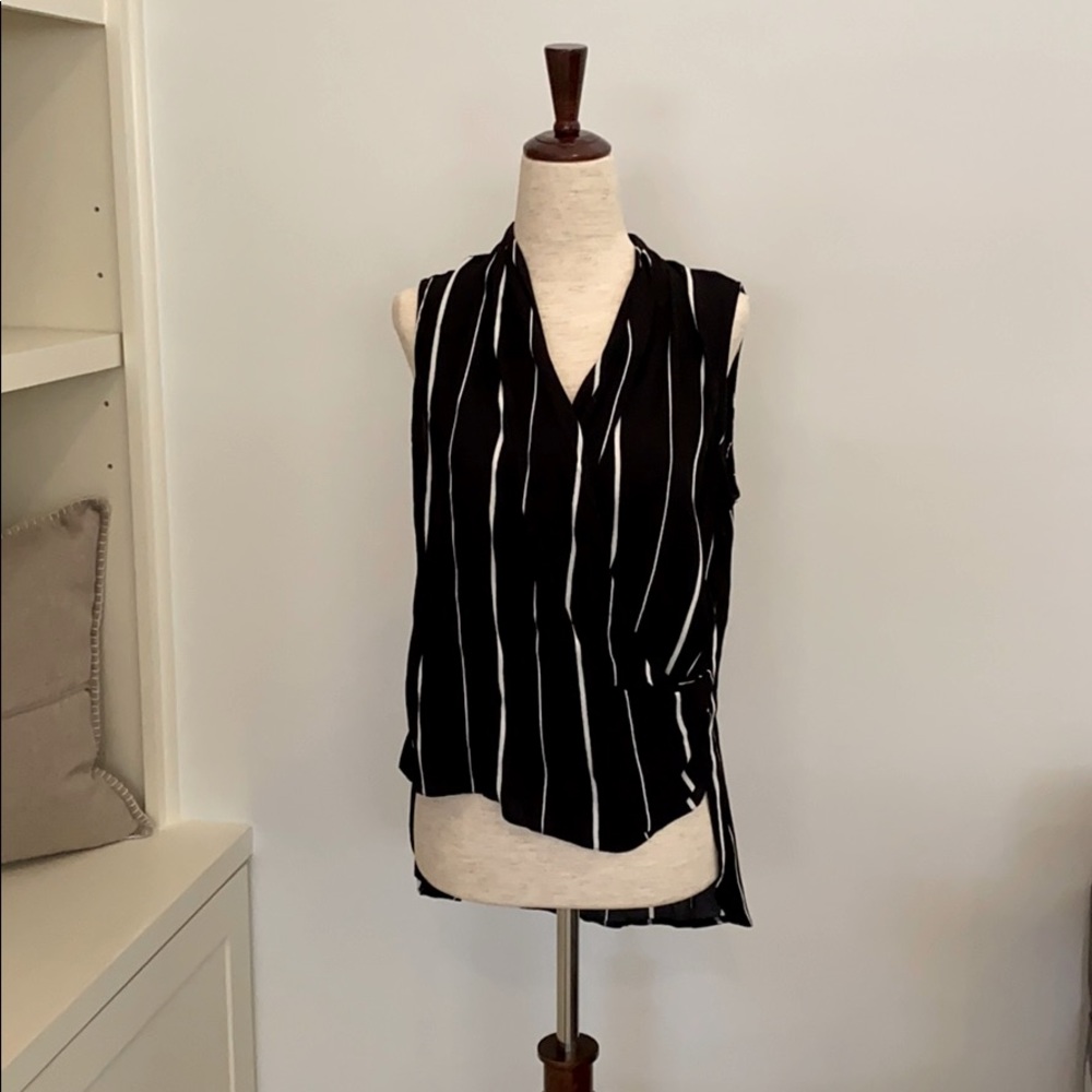 Fab’rik Black and white striped sleeveless top